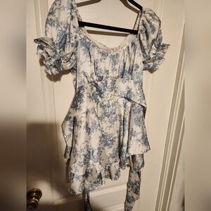 Balance White And Blue Mini Dress Size M